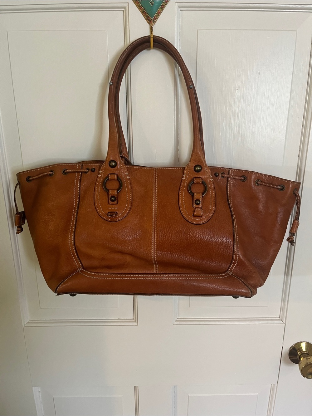 Banana Republic Tan Leather Tote Bag